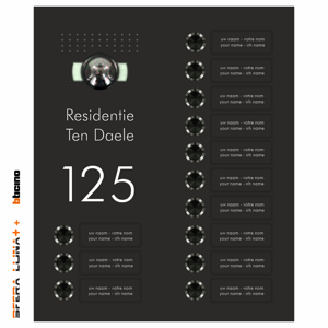 SFERA LUNA 10 → 16 Call buttons ┃ DOOR STATION VIDEO INTERCOM Bticino (3500030+3500030)