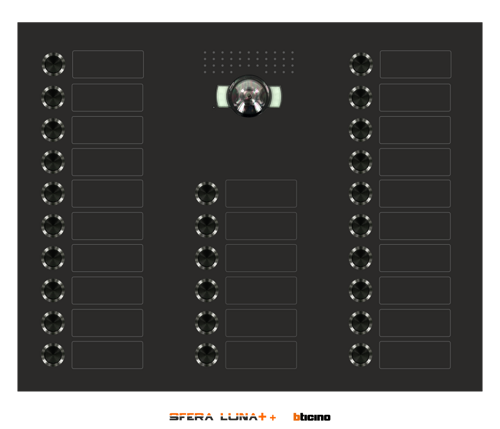 Platine de rue SFERA LUNA+ pour 17 -> 25 boutons de sonnette pour vidéo-parlophonie Bticino Platine de rue SFERA LUNA+ pour 17 -> 25 boutons de sonnette pour vidéo-parlophonie Bticino