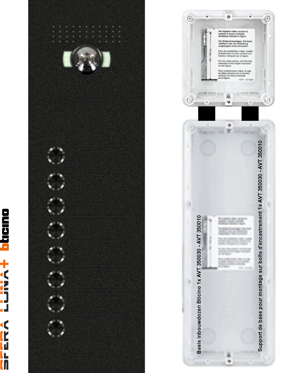 SFERA LUNA+8 Boutons-poussoirs Vidéophonie haut de gamme Bticino