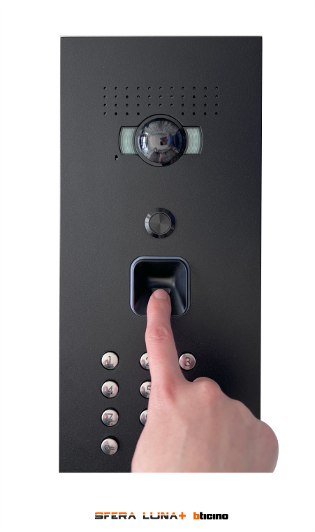 SFERA LUNA+ NEW Fingerprint reader Ekey + Keypad Video entry panel High-End Bticino (350030)