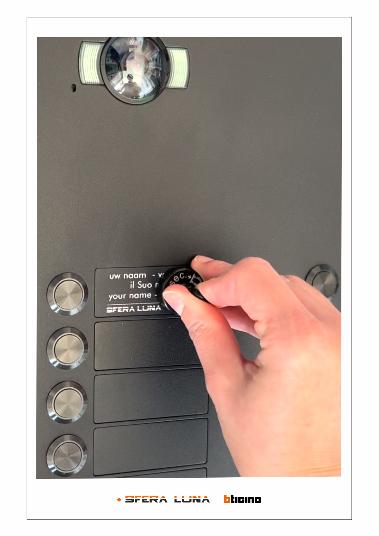 Bticino Sfera nieuw drukknopmodule spreken/bellen 4-voudig - BT352000
