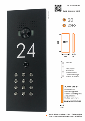 Plaque Frontale Architecturale Sfera Luna pour Bticino – Gravure du Numéro de Maison & Clavier à Code