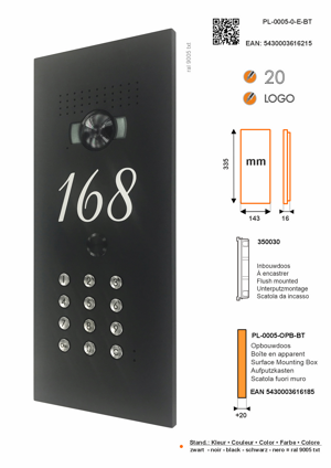 Plaque Frontale Architecturale Sfera Luna pour Bticino – Gravure du Numéro de Maison & Clavier à Code