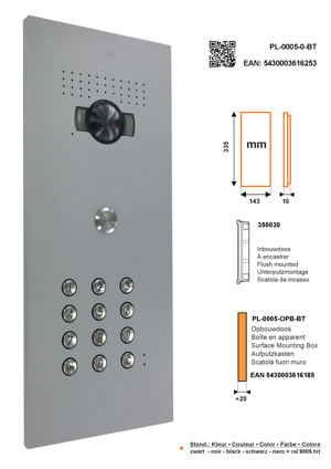SFERA  LUNA+ Keypad Video Parlofonie High-End Bticino (350030)