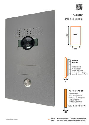 SFERA LUNA1 Interphone vidéo à bouton-poussoir haut de gamme Bticino