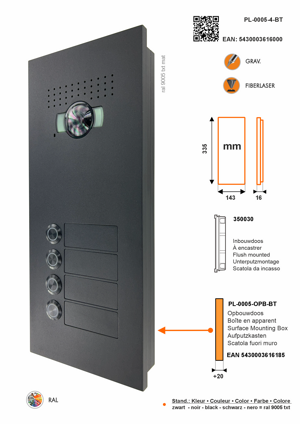 SFERA LUNA+4 Push buttons DOOR STATION VIDEO INTERCOM Bticino