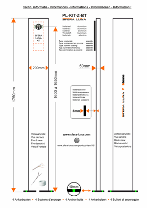VIDEOFOON-SÄULE/Kommunikationssäule für Bticino  SFERA LUNA KITs