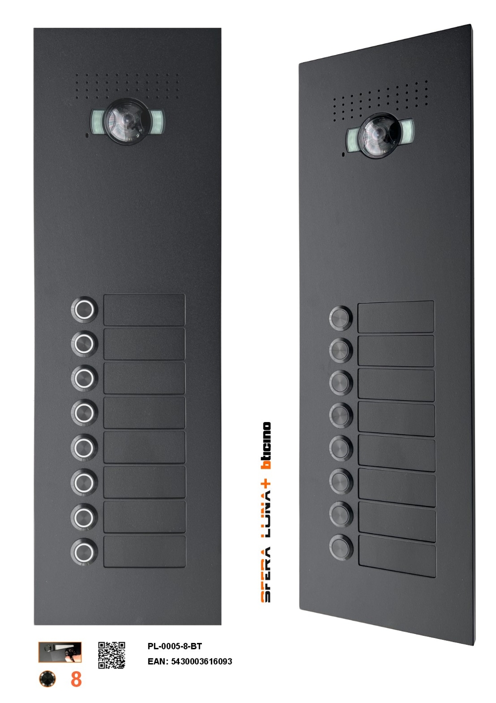 SFERA LUNA+8 Drucktaster Video-Gegensprechanlage High-End Bticino