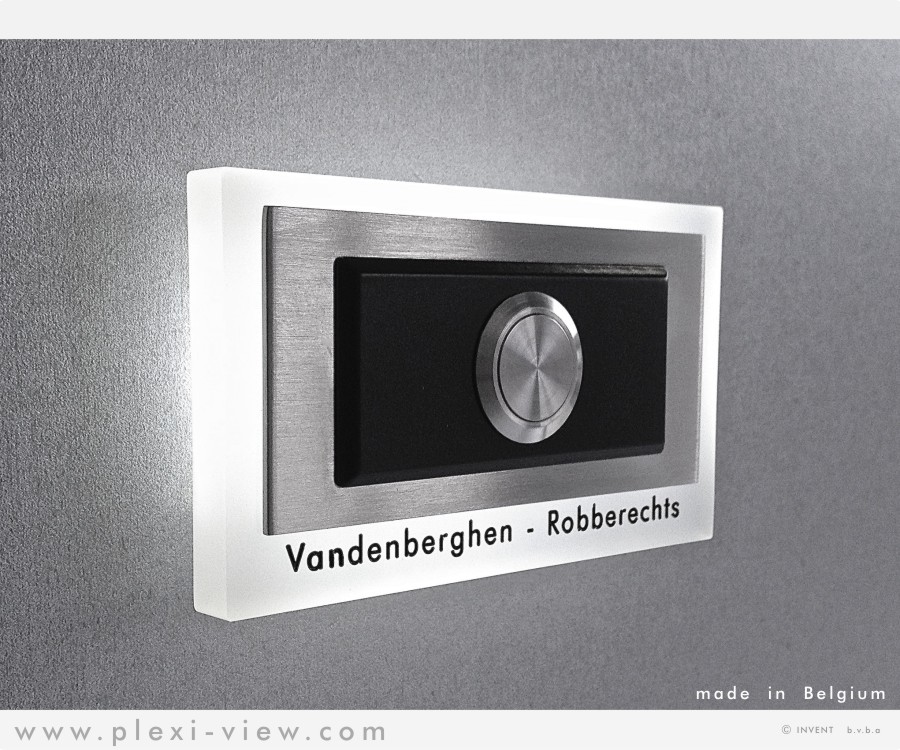 Deurbel Led Design Rechthoekig Naam, ART | Plexi-View: Deurbel Led Naam, ART