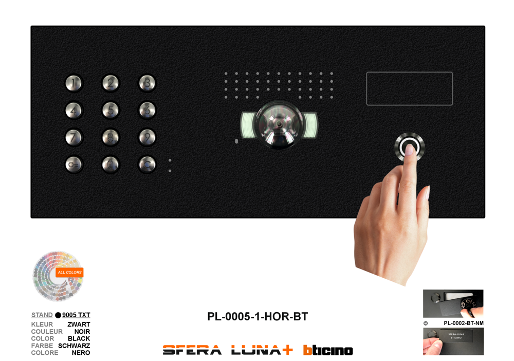 SFERA LUNA+1 CLAVIER DE CODE HORIZONTAL VIDÉOPHONIE HAUT DE GAMME BTICINO