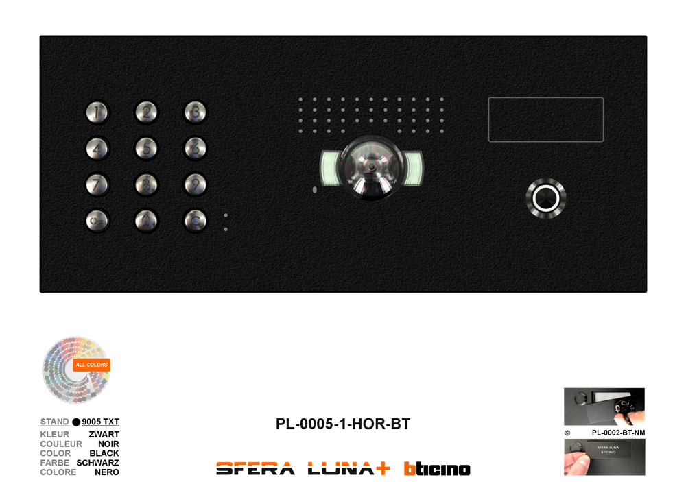 SFERA LUNA+1 ORIZZONTALE TASTIERA CODICE VIDEO CITOFONO HIGH-END BTICINO