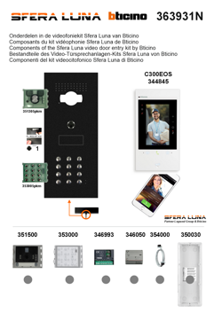 SFERA LUNA Kit 363931N – High-End Video Door Entry System with Classe 300EOS Indoor Unit (France)