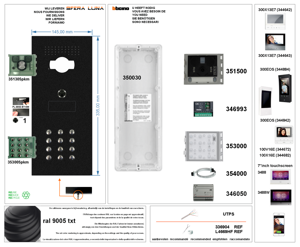 Video Parlofonie High-End Bticino SFERA LUNA+1 code keyboard