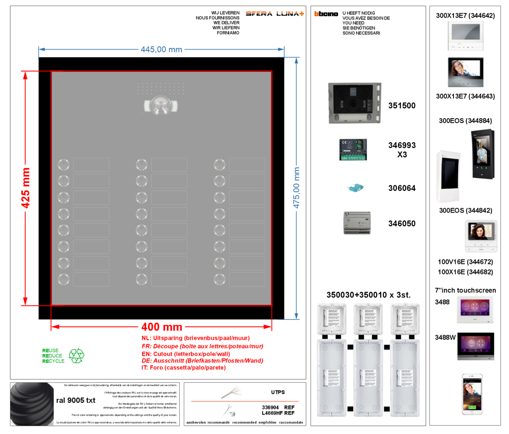 SFERA LUNA 24 Ruftasten für video-sprechanlagen Bticino