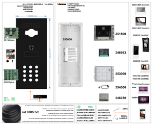 SFERA LUNA+1 Druckknopf-Codetastatur Video-Sprechanlage High-End Bticino
