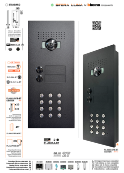  Vidéo-parlophonie SFERA LUNA+2 boutons clavier à code haut de gamme Bticino