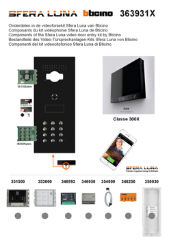 SFERA LUNA+ Kit 363931N – Videocitofono di fascia alta con unità interna Classe 300EOS (France)