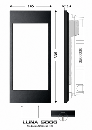 LUNA 5000 PREMIUM video front panel + base for module 345000 Bticino