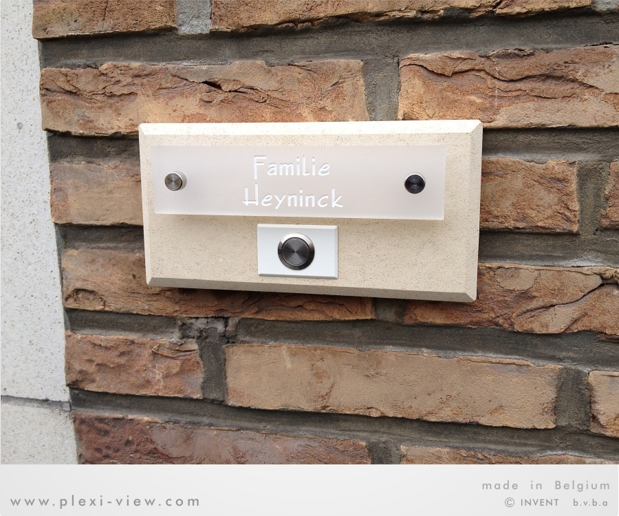 House sign design with natural stone & doorbell