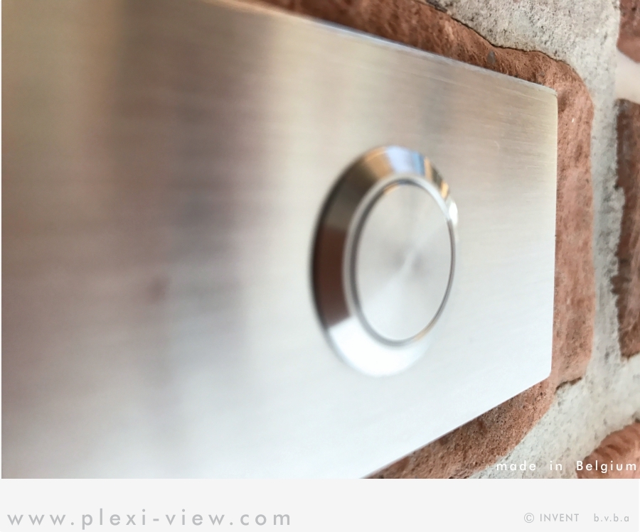 INOX-ALU DEURBEL┃ GEBORSTELD DUO ┃RECHTHOEK DESIGN