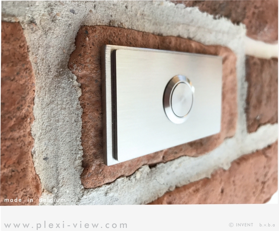 INOX-ALU DEURBEL┃ GEBORSTELD DUO ┃RECHTHOEK DESIGN