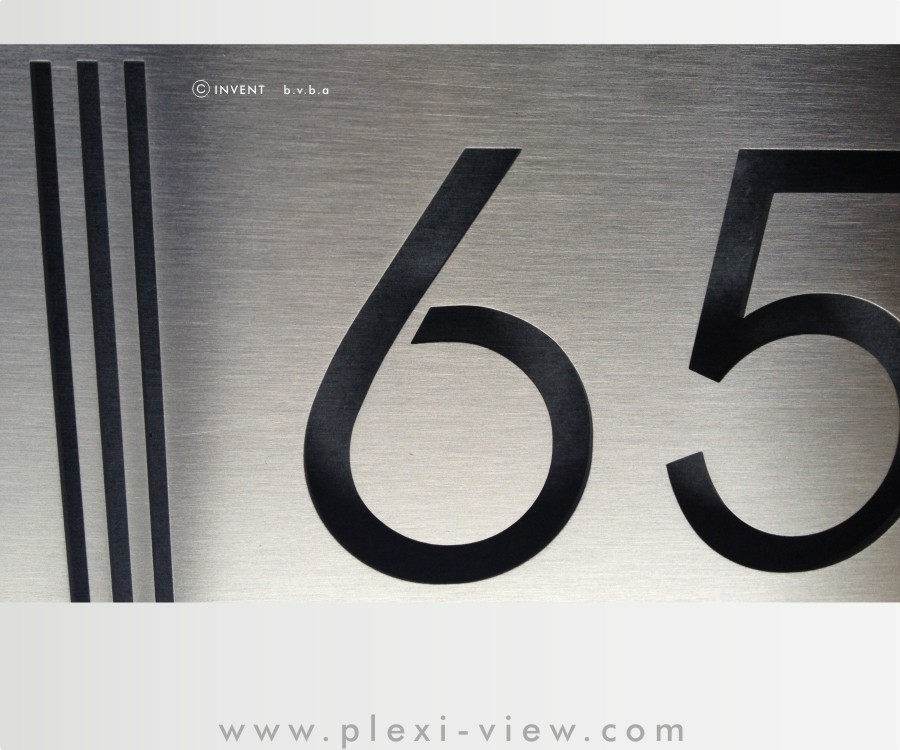 Numéro de Maison en inox, noir, personnalisé, format 30 x 20 - Plaque .Boutique