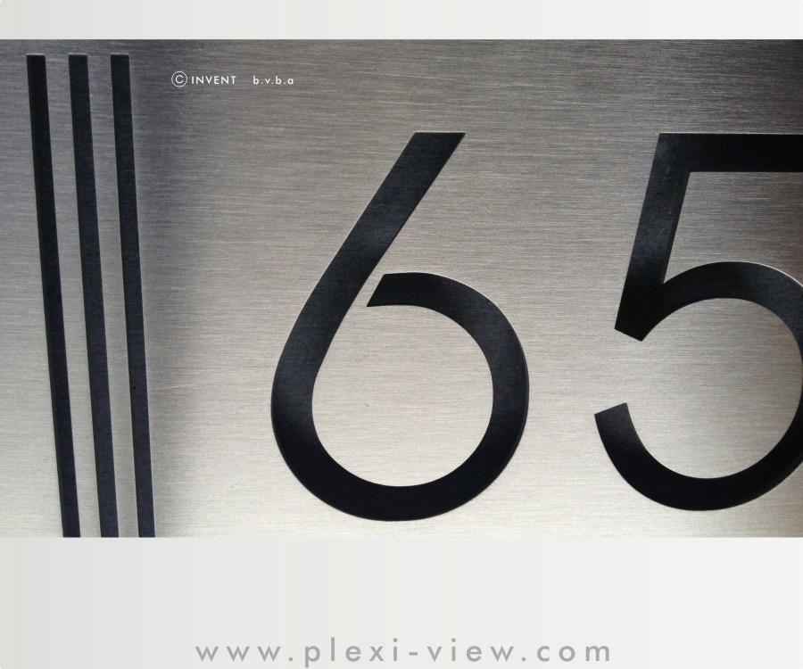 NUMERO DE MAISON INOX 316 (20 X 18)  Plexi-View: NUMERO DE MAISON INOX 316  (20 X 18)